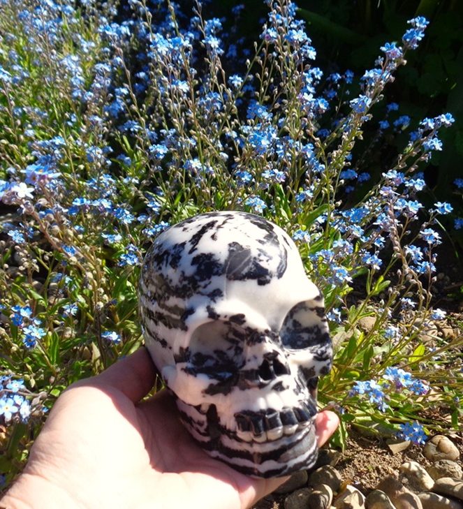 Kristallschädel Zebra-Jaspis (Zebra-Marmor) 1,66 kg